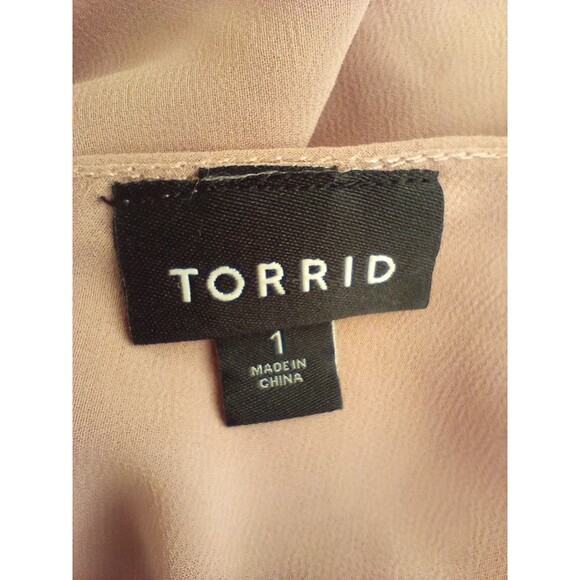 Torrid Cami tank Top Size 1 Dusty Rose Pink Adjustable Straps Layered 1X - Picture 5 of 7